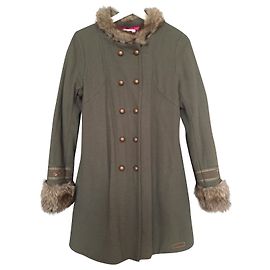 Kenzo Kunstpelz Wollmantel