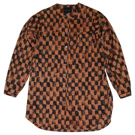 Túnica camisa larga Bitte Kai Rand negro naranja algodón