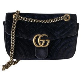 Borsa a mano Gucci Mormont in pelle nera