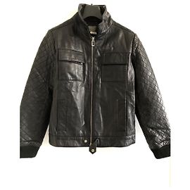 Veste Dior en cuir noir