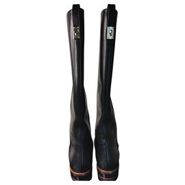 Fendi Lederstiefel Schwarz 38.5
