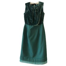 Pringle Of Scotland Wollkleid mit Samt