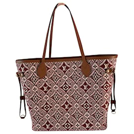 Louis Vuitton Neverfull Jacquard 1854 Dark Red Cloth Handbag