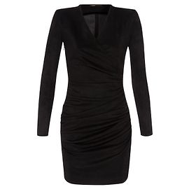 Vestido negro Maje Kory de poliéster efecto ante