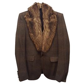 Chaqueta Gucci en tweed y cuello de lobo