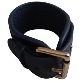 Bracciale in pelle Massimo Dutti blu navy