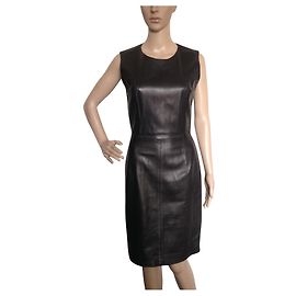 Vestido Georges Rech de piel de oveja negra