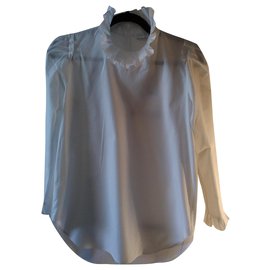 Sandro Rosane Baumwollbluse Eggshell