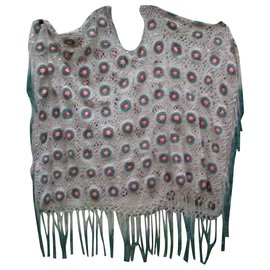 Sciarpa in maglia all'uncinetto in cotone multicolore - Autre Marque