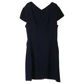 Vestido Lurey TTD Roland Mouret de lana azul marino y negro