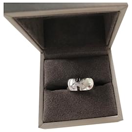 Autre Marque Anello Lined Diamond Link Oro Bianco