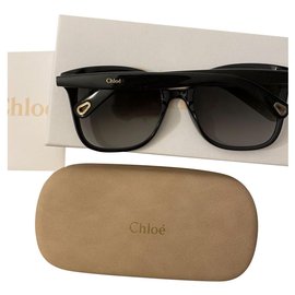 Occhiali da sole quadrati Chloé neri in acetato