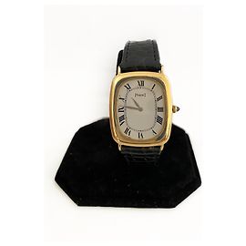 Piaget Relógio Mecânico em Ouro Amarelo 18k Mostrador Branco
