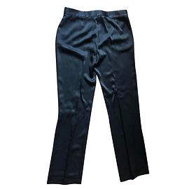 Pantalones de esmoquin Ralph Lauren negros de seda pernera ancha