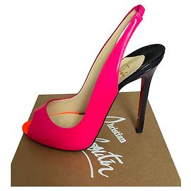 Christian Louboutin Flo Sling 120 Brevetto Fluo