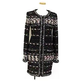 Caduta di CHANEL 2014 ABITO CAPPOTTO IN TWEED FANTASIA MULTICOLOR SUPERMERCATO