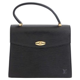 Borsa Louis Vuitton Malesherbes Borsa nera con manico in pelle Epi + sacchetto per la polvere