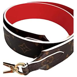 Alça de ombro louis vuitton vermelha e mono - Louis Vuitton