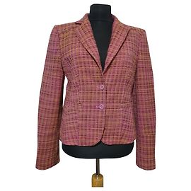 Blazer Strenesse in lana viola e verde