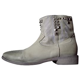 Strategia Leder Western Stiefeletten Beige