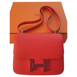 Hermès Constance 24 de piel Epsom Rouge de Coeur