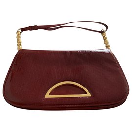 Dior Handtasche Dunkelrot Lackleder