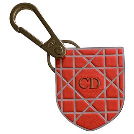 Dior Leather Bag Charm Orange