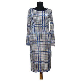 Baum und Pferdgarten Kleid Blau Mehrfarbig M