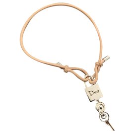Bracciale Dior in acciaio e corda argento rosa