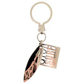 Dior Surf keychain silvery pink steel