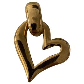 Collier Pendentif Yves Saint Laurent Doré Acier