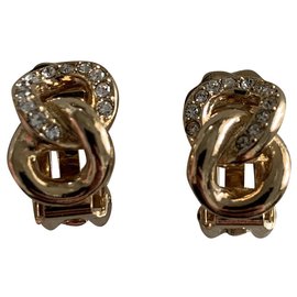 Pendientes de clip Dior dorados de acero