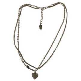 Collana doppia Dior argentata in acciaio