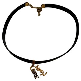 Collier noir à double tour Yves Saint Laurent