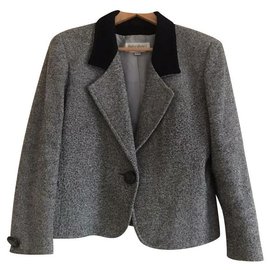 Veste en laine avec col velours noir Yves Saint Laurent