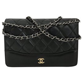 Chanel Wallet on Chain Schwarz Glattes Kalbsleder