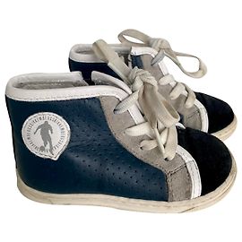 Dirk Bikkenbergs Sneakers alte Bikkembergs in pelle blu e camoscio nero e grigio