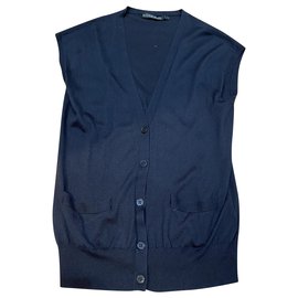 Ralph Lauren Ärmellose Strickjacke aus Kaschmir Schwarz