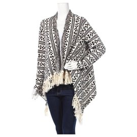 Rich & Royal Strickjacke aus Baumwolle Schwarz Weiß Größe M - Autre Marque