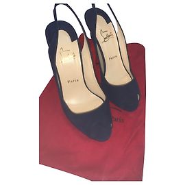 Décolleté Christian Louboutin Blu Navy Pelle di Cervo 39