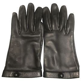 Guanti Christian Dior in pelle di agnello nera