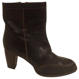 Botas Chelsea Hogan de cuero marrón oscuro