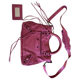 Balenciaga City Leather Handbag Pink