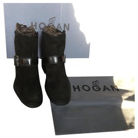 Botines Hogan de piel negra