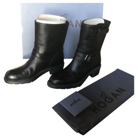 Botines Hogan de piel negra