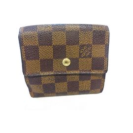 Louis Vuitton Elise Damier Ebène Geldbörse Braun Leder