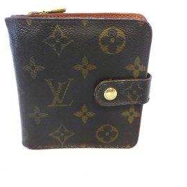 Louis Vuitton Compact Zip Monogram Cartera Marrón