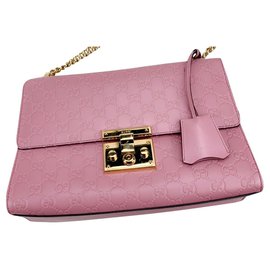 Borsa a mano Gucci Padlock in pelle rosa