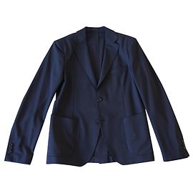 Blazer Versace Blu Navy in Lana