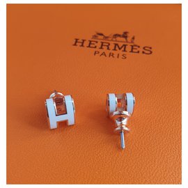Hermès Medor Folk Earrings Black Enamel Gold Metal